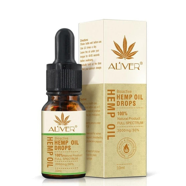 30ml Organic Hemp Seed Oil Drops Essential Oil Reduce Stress Pain Relief Sleep Aid 100% Natural Body Massage Oils