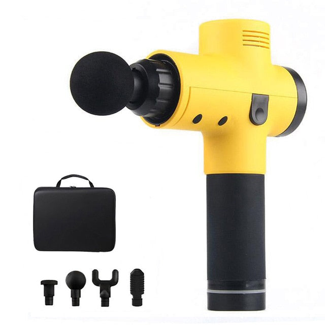 Muscle Massage Gun Sport Therapy Massager Body Relaxation Pain Relief Slimming Shaping Massager 4 Heads With Bag