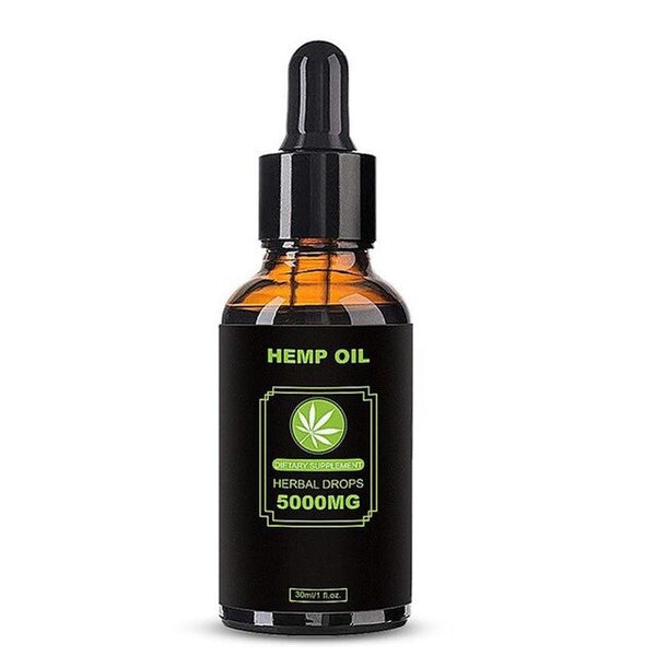 30ml 5000mg Organic Hemp CBD Oil Bio-active Hemp Seeds Oil Extract Drop for Pain Relief Reduce Anxiety Better Sleep