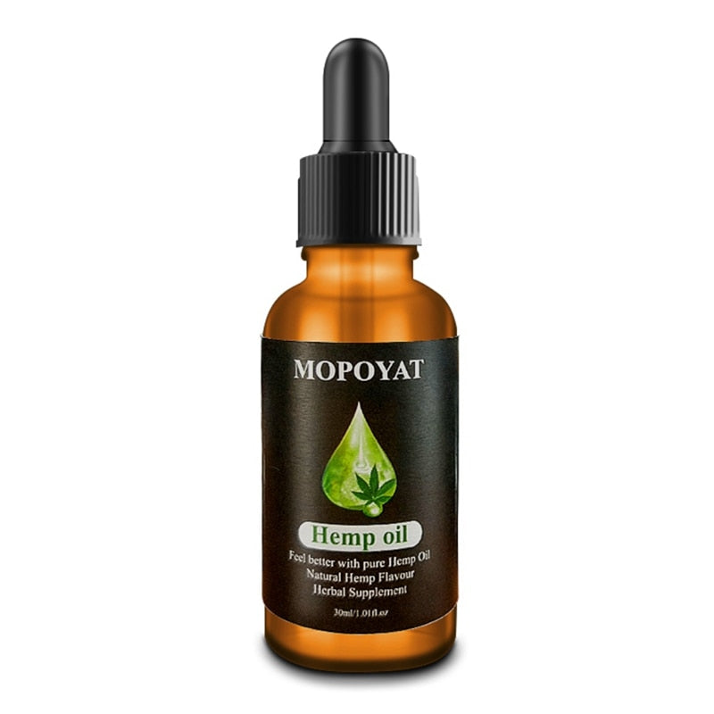 2019 30ml Natural Hemp Oil for Pain Relief Sleep Aid Anti Stress CBD Hemp Extract Drops Body Skin Care