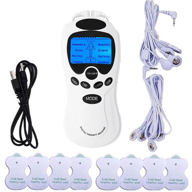 Health care electric tens pads cable meridian therapy Muscle massager machine Slim Relax Fat Burner patch pain rechargeable tens
