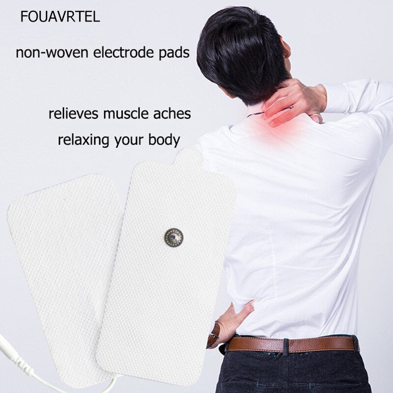 FOUAVRTEL 50Pcs White Pulse Electrode Pads Tens Acupuncture Therapy Digital Therapy Machine to Relieve Body Ache and Pains