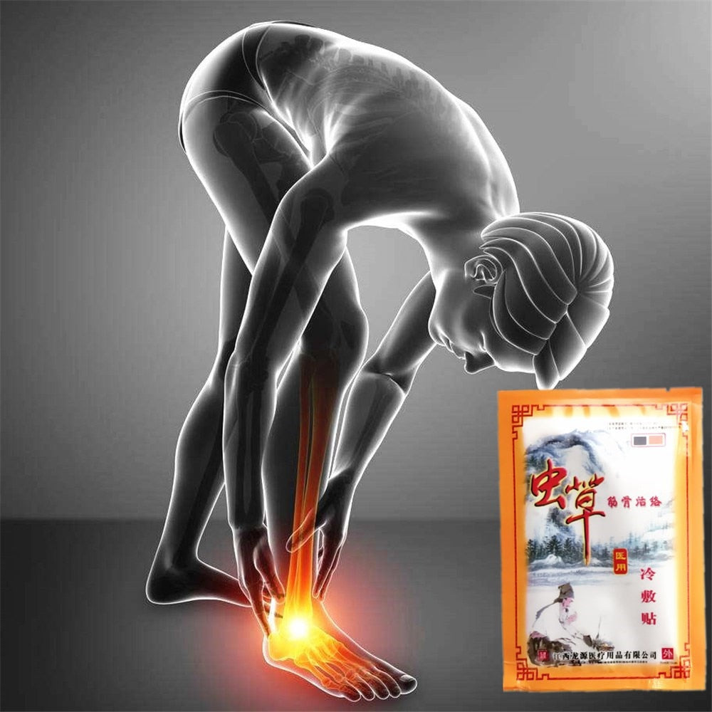 Hot sale 8pcs/bag natural Cordycep Essential oil Herbal Pain Relief Patch Relief Fatigue Active Meridians Paste 0 shipping fee