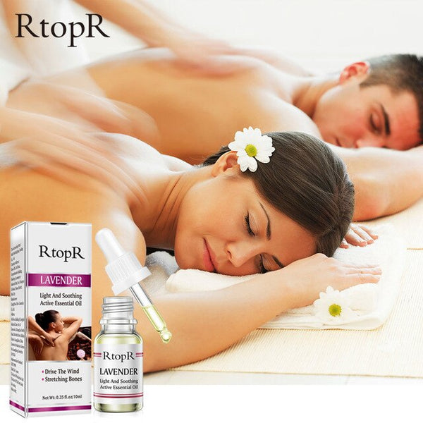 RtopR Pure Plant Lavender Body Massage Oil Skin Anti-Aging Ginger For Extract Drop for Pain Relief Reduce Anxiety Better Sleep
