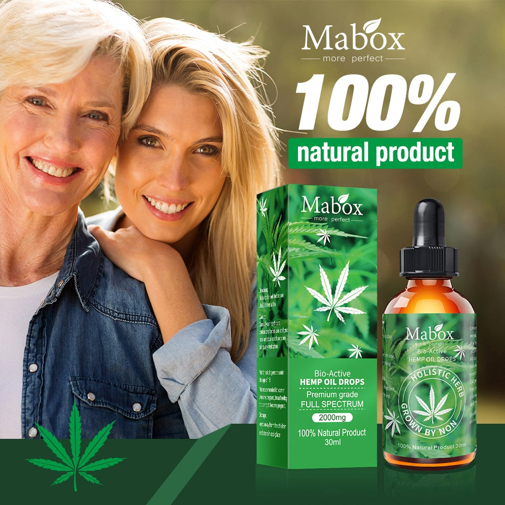 Essential Oils Organic Hemp Seed Oil Herbal Drops Body Relieve Stress Oil Skin Care Facial Body Care Pain ReliefAnti Anxiety