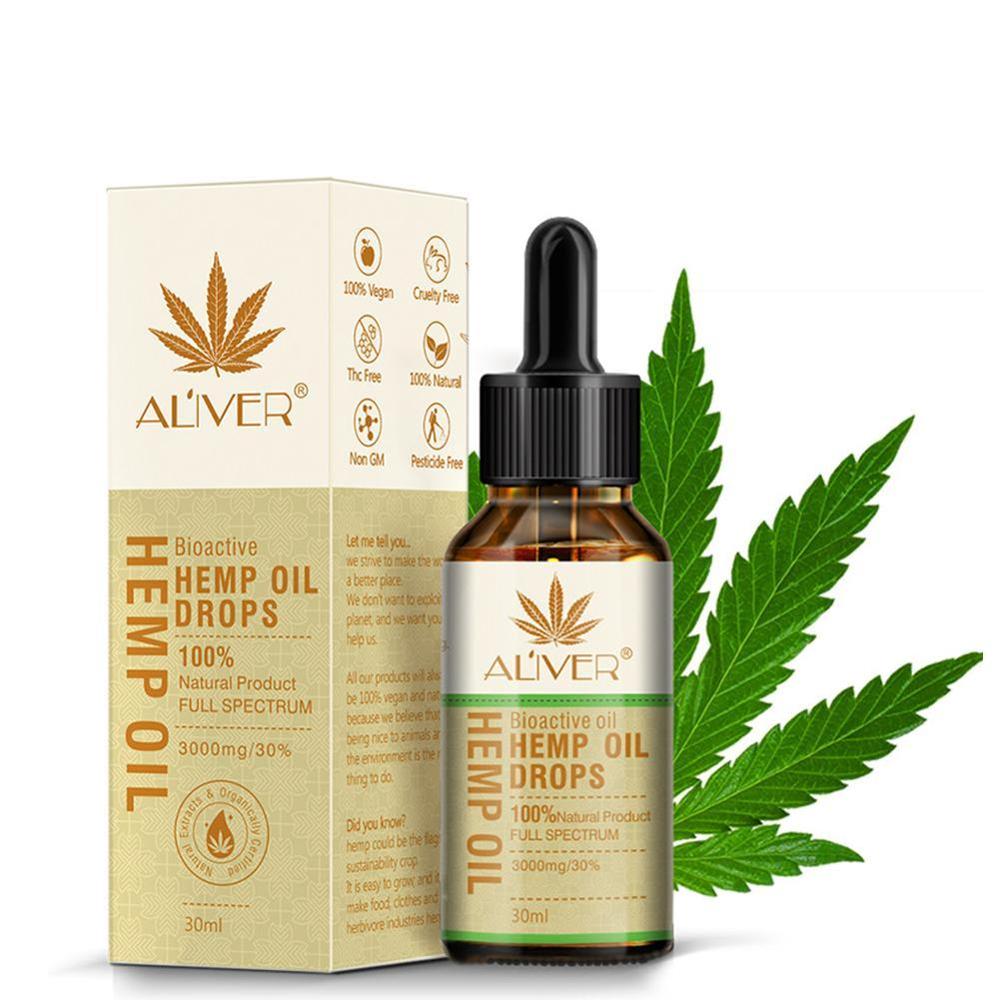 30ml Organic Hemp Seed Oil Drops Essential Oil Reduce Stress Pain Relief Sleep Aid 100% Natural Body Massage Oils