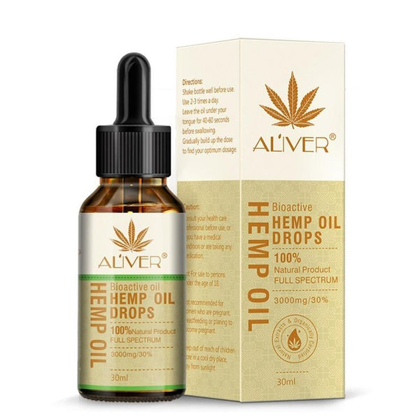 30ml Organic Hemp Seed Oil Drops Essential Oil Reduce Stress Pain Relief Sleep Aid 100% Natural Body Massage Oils