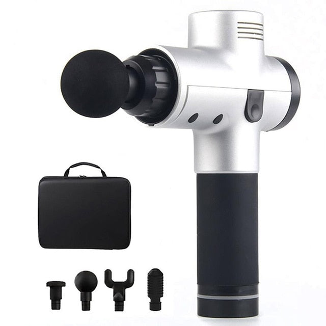 Muscle Massage Gun Sport Therapy Massager Body Relaxation Pain Relief Slimming Shaping Massager 4 Heads With Bag