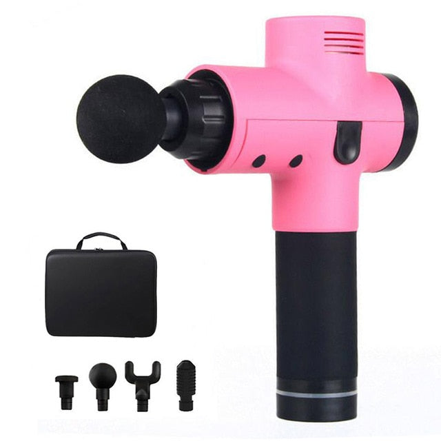 Muscle Massage Gun Sport Therapy Massager Body Relaxation Pain Relief Slimming Shaping Massager 4 Heads With Bag