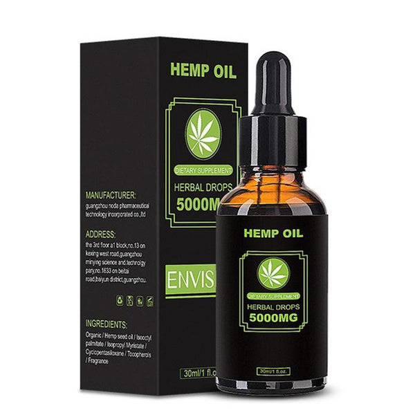 30ml 5000mg Organic Hemp CBD Oil Bio-active Hemp Seeds Oil Extract Drop for Pain Relief Reduce Anxiety Better Sleep