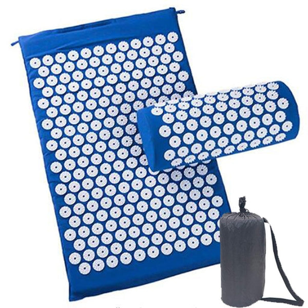 Foldable Yoga Mat Acupuncture Massager Set Cushion  Sports Relieve Stress Pain With Pillow Carrying Bag