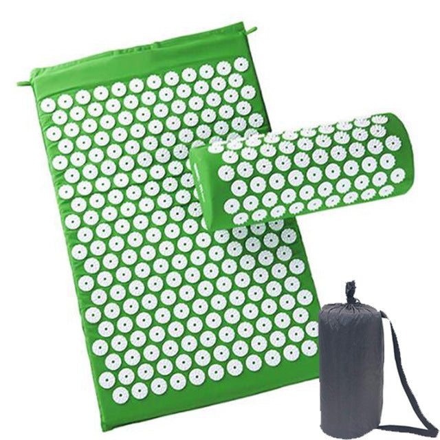 Foldable Yoga Mat Acupuncture Massager Set Cushion  Sports Relieve Stress Pain With Pillow Carrying Bag