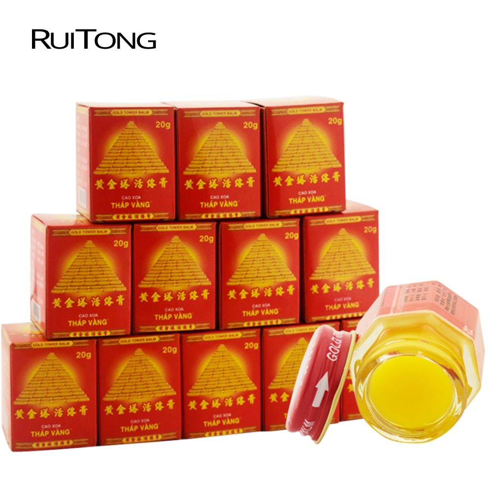12pcs/lot Vietnam Gold Tower Balm Active Cream Muscle Aches Extra Strength Pain Relieving Arthritis Joint Pain Tiger Balm