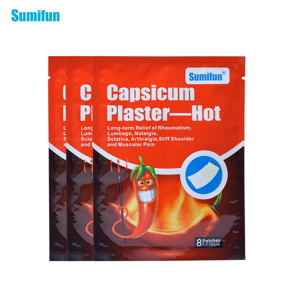 Sumifun 160pcs/20Bags Capsicum Plaster Hot Pain Relieving Patch Muscle Joint Pain Arthritis Plaster  Massage Health Care D0677