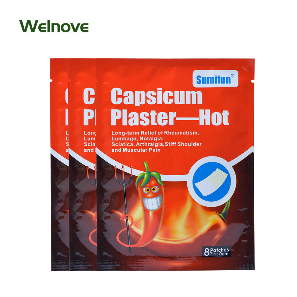 Sumifun 160pcs/20Bags Capsicum Plaster Hot Pain Relieving Patch Muscle Joint Pain Arthritis Plaster  Massage Health Care D0677