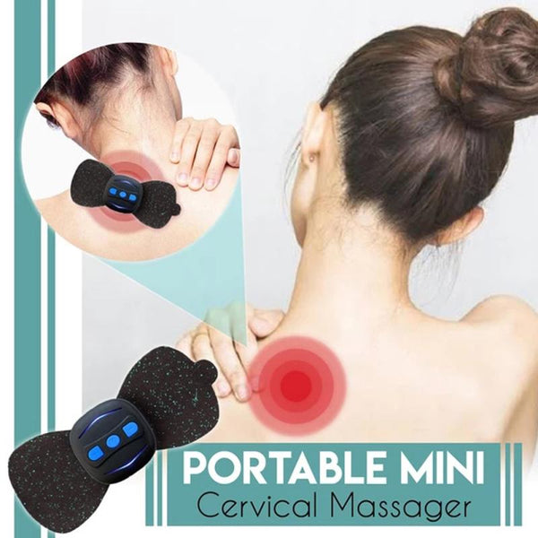 Portable Mini Electric ABS Neck Massager Cervical Massage Stimulator Pain Relief Fitness Lose Weight back /waist Massage Patch