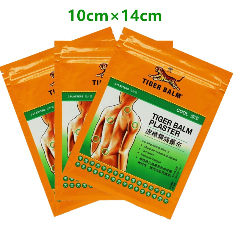 9 Patches Tiger Balm Plaster Patch Pain Relief / Tiegao, Cool Cold Medicated Plaster-RD, Relief of Muscular Aches and Pains