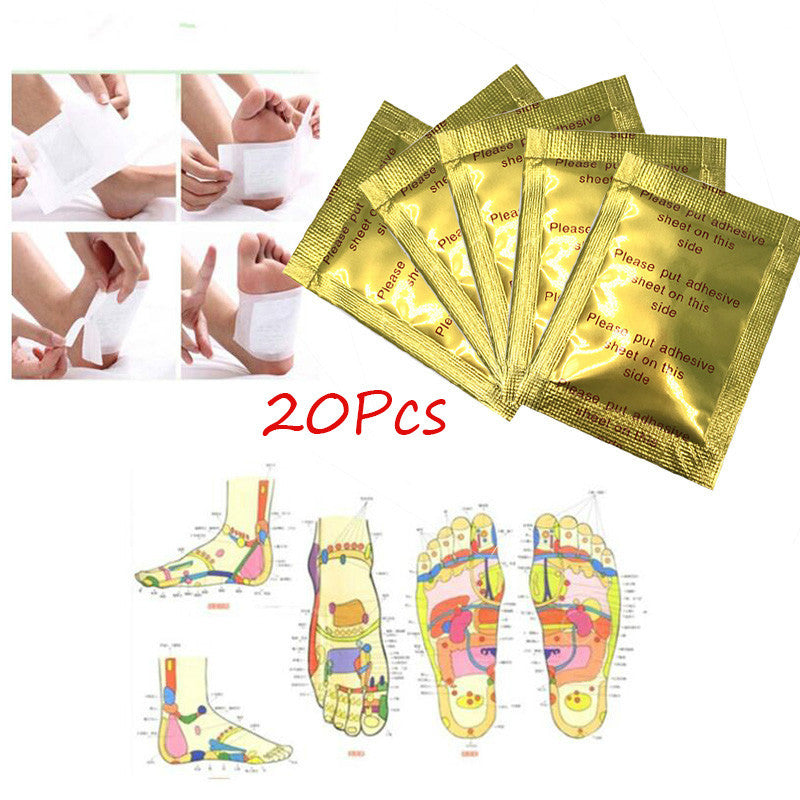 20Pcs Herbal Detox GOLD Foot Pads Patches Feet Care Medical Plaster Foot Remover Relieving Pain Foot Massager Foot Patches