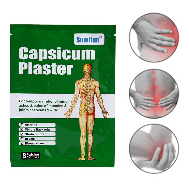 8 Pcs Medical Herbal Plaster Pain Patch Heat Pads  for Joints Orthopedic Plaster Relaxation Pain Relileving Patch