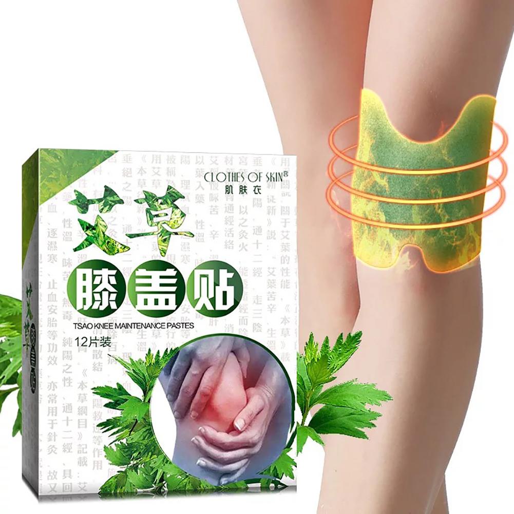 12pcs/box Knee Moxa Hot Moxibustion Plaster Leg Pain Relief Wormwood Sticker Self Heating Warming Meridians Patches Plaster New
