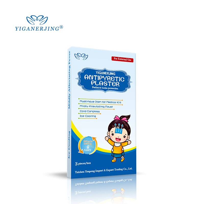 3 PCS/Box Chinese Medicine Baby Fever Paste/Patch Forehead Cooling Gel Antipyretic Paste Pain Relieving Patch For Childern