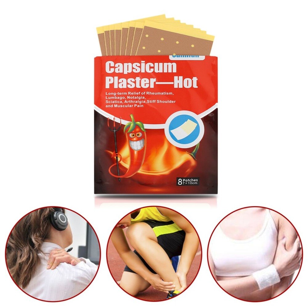 40PCS/5bags Chinese Herbal Medical Capsicum Plaster Hot Pain Relieving Patch Joint Neck Pain Back Pain for Shoulder Pain Relief
