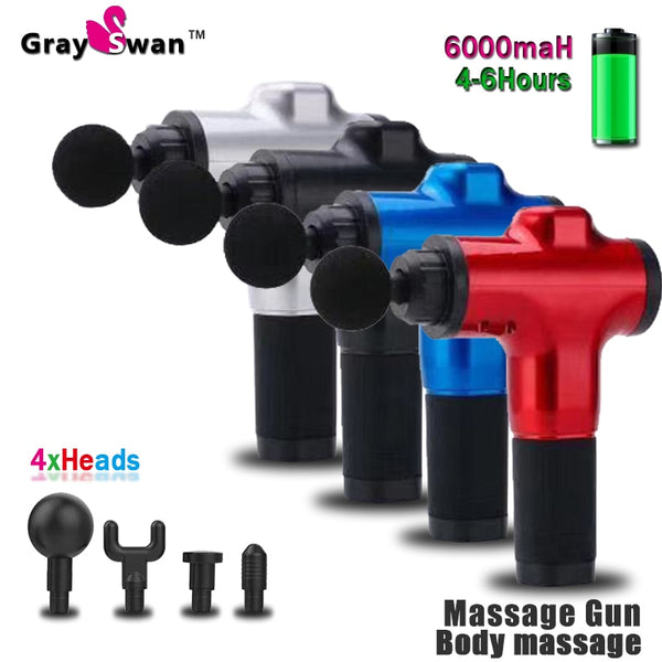 GraySwan Massage Gun Muscle Massager Muscle Pain  Body massageador Relaxation Slimming Shaping Pain Relief 6 Heads With Bag