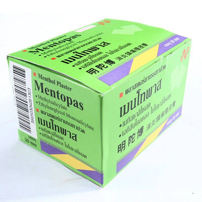 200Pcs/box Thailand Medical Mentopas Pain Relief Plaster for Muscle Pain /Backache /Joint Pain Relieving Thailand Medical Patch