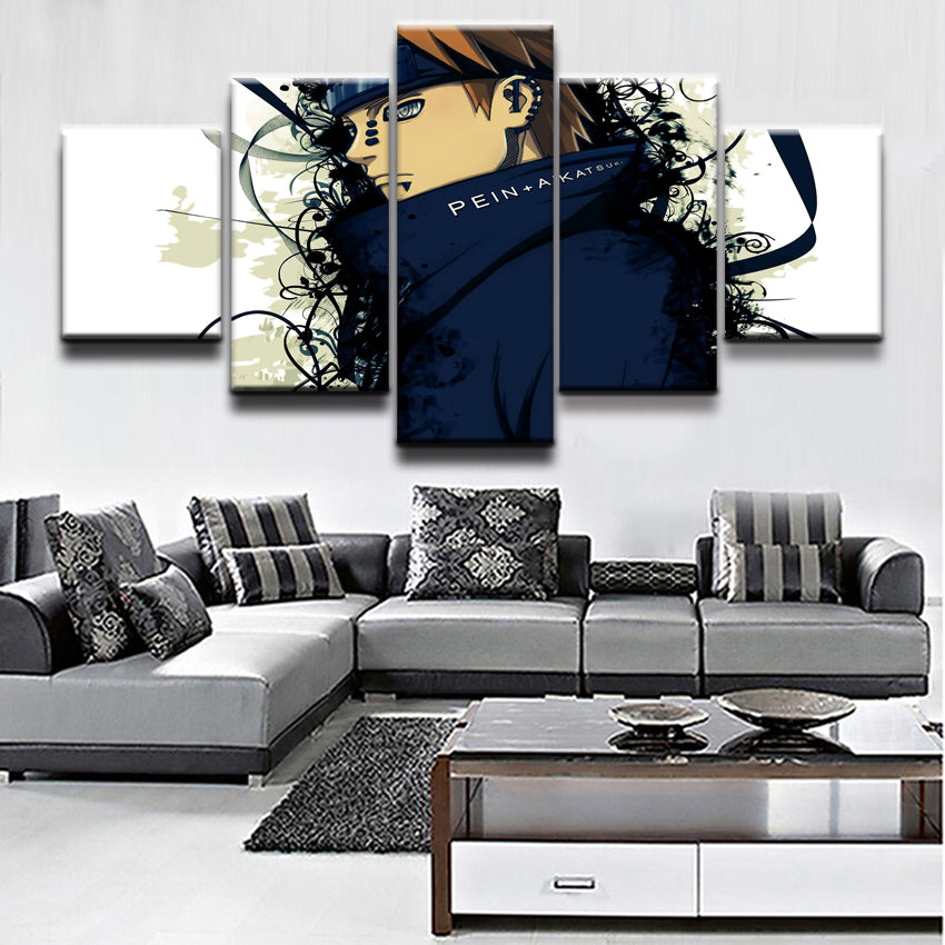 5 Panel Canvas Printed Decor Anime Naruto Pain Painting For Living Room Picture Wall Art Home Decor Modern Artworks Poster Frame