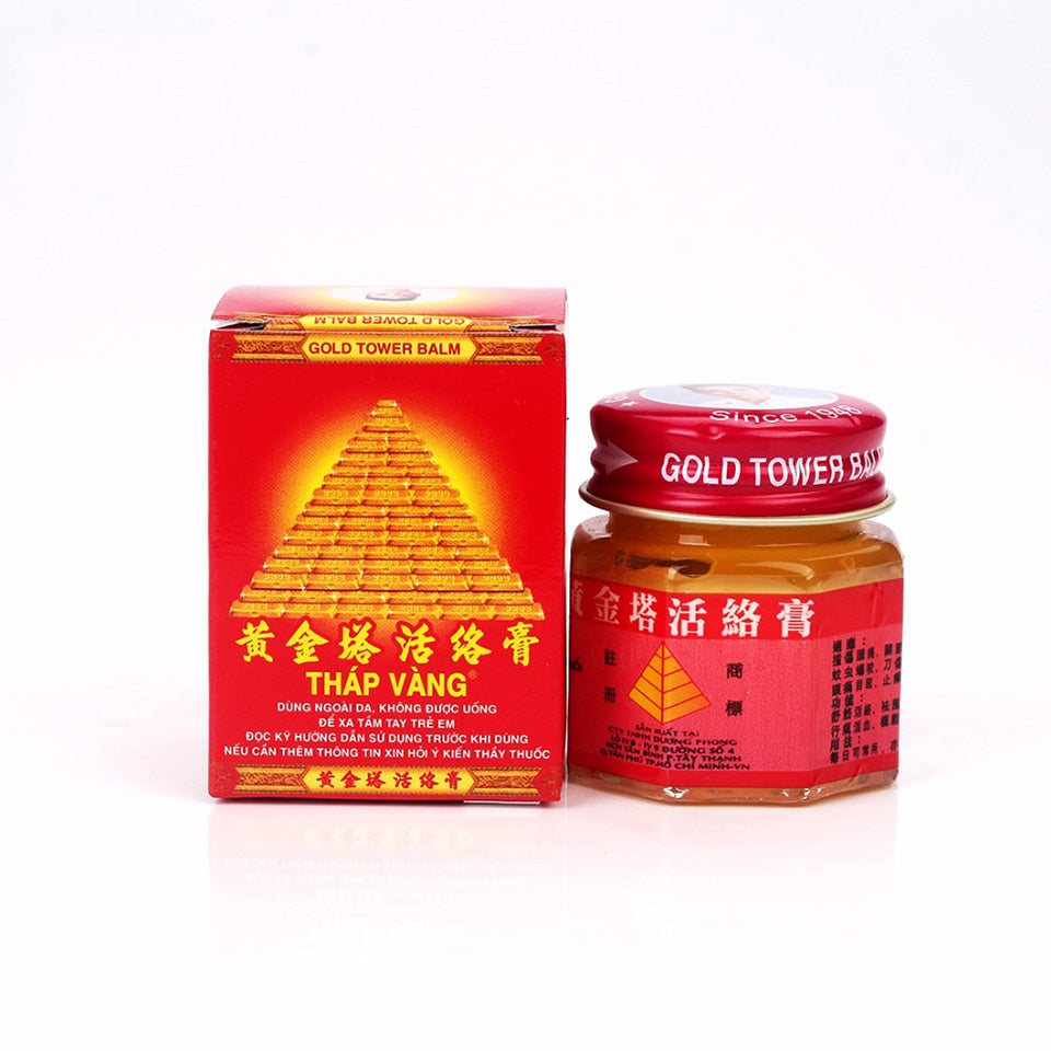 1 Bottle Vietnam Gold Tower Balm Active Ointment Arthritis Pain Relieving Patch Body Massage Cream Neck Massage Genuine Guarante