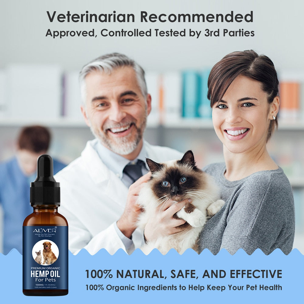 30ml Hemp Oils for Dogs Help to Relieve Chronic Pain and Inflammmation from Arthritis Pets Care Hemp Oil Essential Oil 1500MG